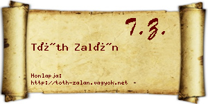 Tóth Zalán névjegykártya