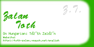 zalan toth business card